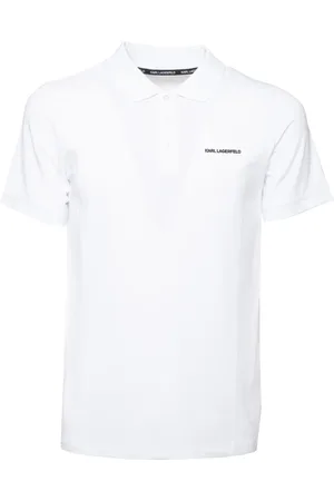 Karl Lagerfeld Top, Herre, Hvid, 2XL, Bomuld, Logo Polo T-shirt