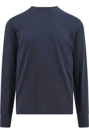 Tom Ford Sweathshirts & Hoodies, Herre, Blå, 2XL, Bomuld, Broderet Monogram T-shirt