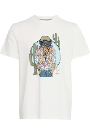 Blend Top, Herre, Hvid, M, Herre Print T-shirt