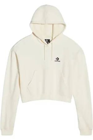 Converse Sweathshirts & Hoodies, Dame, Hvid, M, Uld, Hættetrøje Sweatshirt Behagelig og alsidig