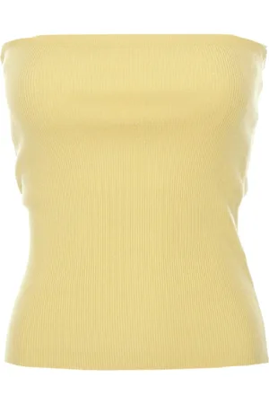 Drykorn Top, Dame, Gul, S, Ærmeløs Bandeau Striktop