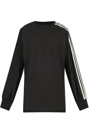 Y-3 Top, Herre, Sort, 2XL, Bomuld, 3-Stripes Bomuldsjersey Langærmet T-shirt