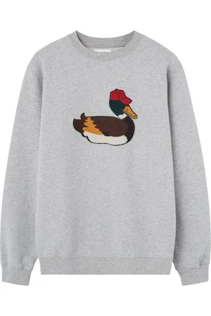 Edmmond Studios Sweathshirts & Hoodies, Herre, Grå, M, Bomuld, Bomuld Grå Sweater med Andelogo