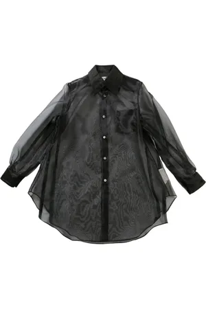 Comme des Garçons Bluser & Skjorter, Dame, Sort, S, Sort skjorte med brystlomme og knaplukning