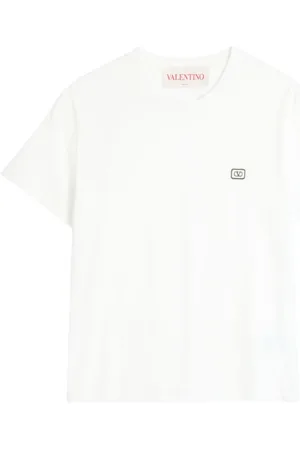 VALENTINO GARAVANI Top, Herre, Hvid, M, Bomuld, Crew Neck T-shirt
