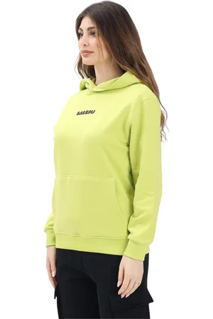 BARROW Sweathshirts & Hoodies, Dame, Grøn, 2XS, Bomuld, Limegrøn hættetrøje med bjørnemotiv