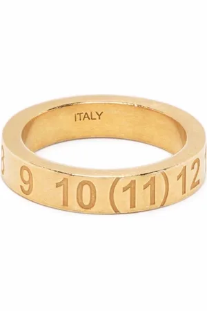 Maison Margiela Tilbehør, unisex, Gul, S, Uld, Guld Tyk Tal Ring