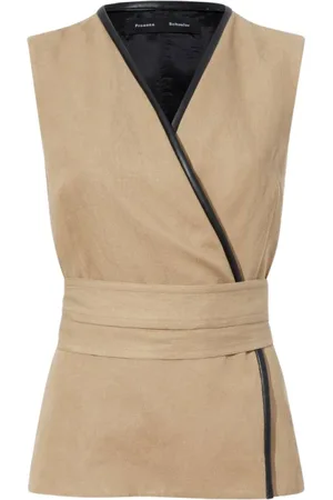 Proenza Schouler Top, Dame, , M, Bomuld, Modern Cotton Linen Wrap Top