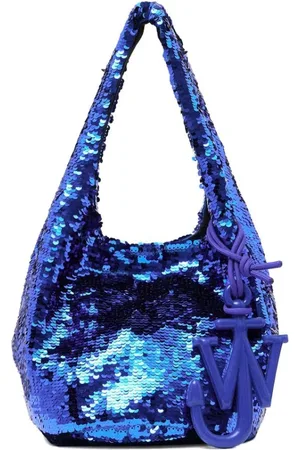 J.W.Anderson Taske, Dame, Blå, ONE SIZE, Bomuld, Elektrisk Blå Sequin Håndtaske med Ankerlogo