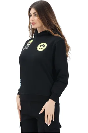 BARROW Sweathshirts & Hoodies, Dame, Sort, M, Uld, Sort hættetrøje med legende design