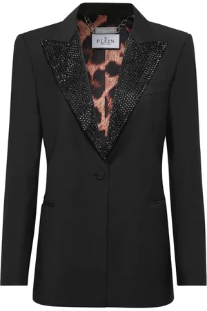 Philipp Plein Jakke, Dame, Sort, M, Elegant Sort Blazer