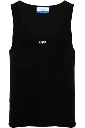 OFF-WHITE Top, Herre, Sort, M, Bomuld, Logo Print Ærmeløs T-shirt