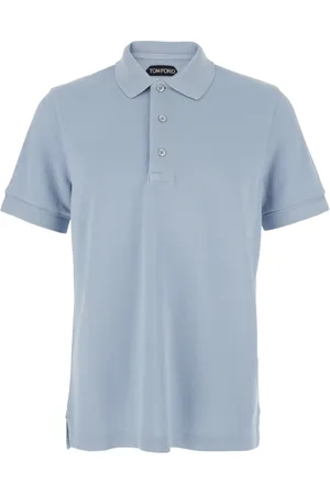 Tom Ford Top, Herre, Blå, L, Bomuld, Sky Pique Polo