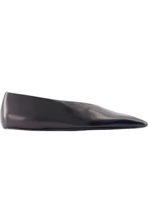 Jil Sander Sko, Dame, Sort, 36 1/2 EU, Læder, Sort Læder Ballerinaer Slip-On Rund Tå