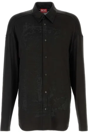 Diesel Skjorte, Herre, Sort, L, Sort Stretch Acetat S-Frederic Skjorte