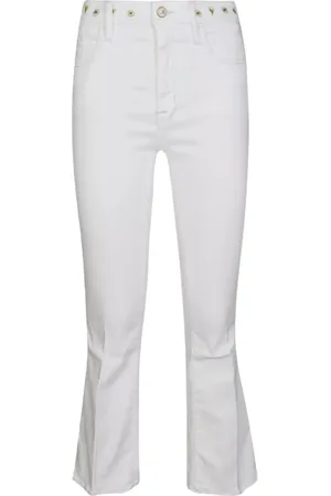 Jacob Cohen Bukser, Dame, Hvid, W31, Uld, Stilfulde Brede Bukser