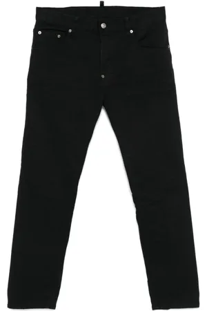 Dsquared2 Jeans, Herre, Sort, 4XL, Bomuld, Sorte Klassiske Jeans med Knaplukning