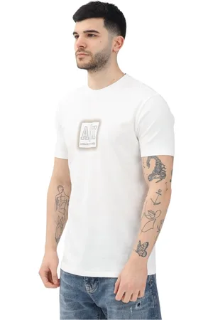 Armani Exchange Top, Herre, , XL, Bomuld, Afslappet hvid kortærmet T-shirt