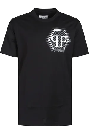 Philipp Plein Top, Herre, Sort, S, Bomuld, Hexagon Graphic T-shirt