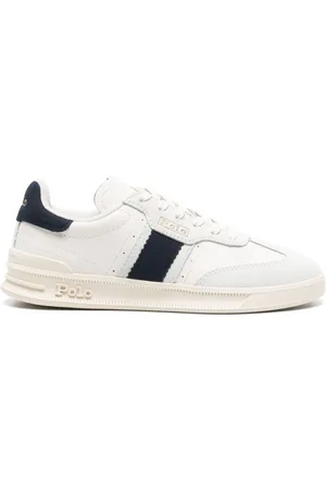Ralph Lauren Sko, Dame, Hvid, 37 EU, Læder, Hvide Læder Casual Sneakers