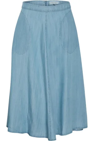 Part Two Nederdel, Dame, Blå, 3XL, Denim, Lyseblå Denim A-Linje Nederdel
