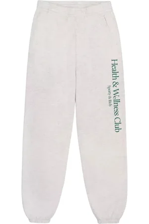 Sporty & Rich Bukser, Dame, Grå, M, Bomuld, Grå Bomuldssweatpants Løs Pasform