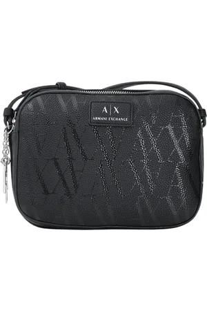 Armani Exchange Taske, Dame, Sort, ONE SIZE, Uld, Sort Crossbody Taske med Monogram Logo