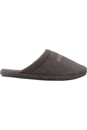 Tommy Hilfiger Sko, Herre, Grå, 39 EU, Polyester, Fleece Homeslip Slippers