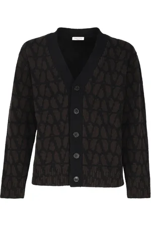 VALENTINO GARAVANI Strik, Herre, Brun, L, Bomuld, Strikket Cardigan