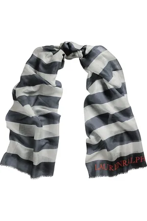Ralph Lauren Tilbehør, Dame, Blå, ONE SIZE, Strp W LG W Scarf Oblong
