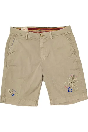 BOB der Bär Shorts, Herre, , XL, Bomuld, Broderede Slim Fit Shorts i Valnød