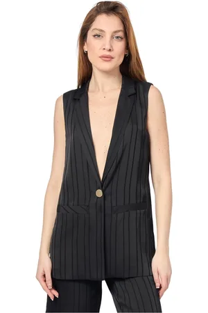 Armani Exchange Jakke, Dame, Sort, S, Polyester, Stribet sort vest til kvinder