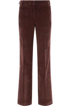 Jacob Cohen Bukser, Dame, Brun, XS, Bomuld, Chokoladebrun Velvet Ribbed Bukser