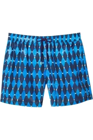Paul Smith Badetøj, Herre, Blå, S, Polyester, Diamond Print Badeshorts