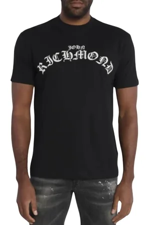John Richmond Top, Herre, Sort, M, Bomuld, Fashion T-Shirt