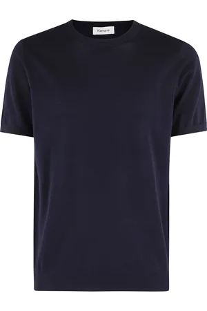 KANGRA CASHMERE Top, Herre, Blå, 3XL, Bomuld, Blå Bomuld Strik Top