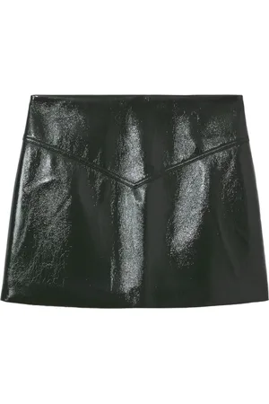 Proenza Schouler Nederdel, Dame, Grøn, S, Polyester, Shiny Effect Mini Skirt