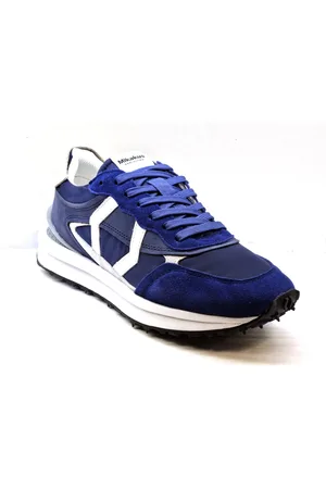 Mikakus Sko, Herre, Blå, 43 EU, Blå Sneakers Hvid Gummisål