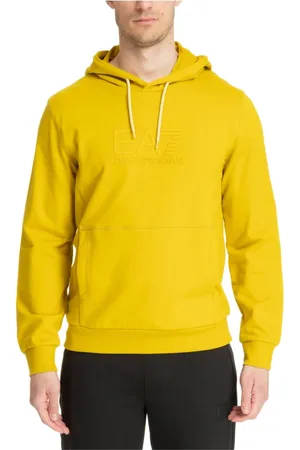 EA7 Sweathshirts & Hoodies, Herre, Grøn, M, Bomuld, Snørelukning Ensfarvet Logo Lomme Hættetrøje