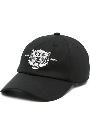 Kenzo Tilbehør, Herre, Sort, ONE SIZE, Slide-Buckle Cap med Øjeventiler