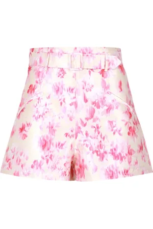 Serafini Shorts, Dame, Flerfarvet, XS, Satin, Abstrakt Print Satin Shorts