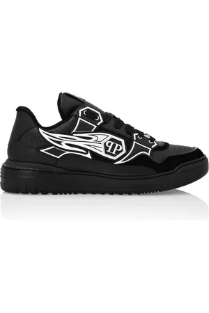 Philipp Plein Sko, Herre, Sort, 43 EU, Læder, Casual Sneakers
