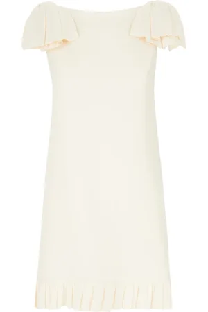 VALENTINO GARAVANI Kjole, Dame, , XS, Uld, Elfenbensfarvet Crepe Couture Mini Kjole
