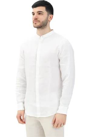 Armani Exchange Skjorte, Herre, Hvid, M, Hvid langærmet hørskjorte
