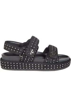 Tory Burch Sko, Dame, Sort, 37 EU, Læder, Sportssandal med nitter