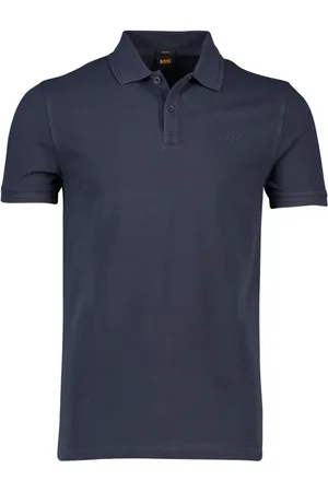HUGO BOSS Top, Herre, Blå, 2XL, Bomuld, Mørkeblå Kortærmet Polo Shirt