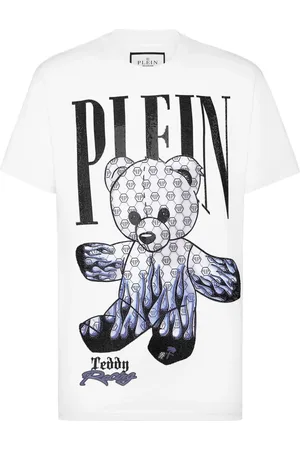 Philipp Plein Top, Herre, Hvid, 2XL, Bomuld, Casual Bomulds T-shirt