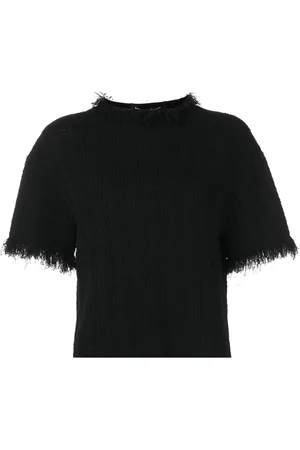 Proenza Schouler Strik, Dame, Sort, L, Polyester, Sort Jacquard Sweater Casual Stil