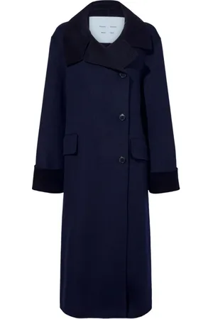 Proenza Schouler Frakke, Dame, Blå, XS, Uld, Pinstripe Melton Coat