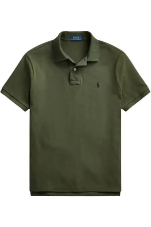 Ralph Lauren Top, Herre, Grøn, S, Bomuld, Slim Fit Piqué Bomuldspoloshirt